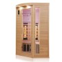 Dewello Infrarotkabine Lakefield 3 für 2 Personen aus Hemlock-Holz mit Glasfront.