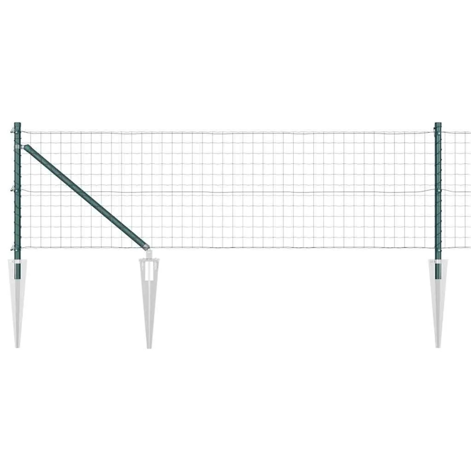 vidaXL Zaun mit Pfosten Grün 0,6 x 25 m Stahl und PVC 3350577 günstig online kaufen