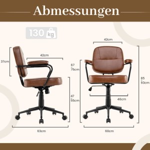 Costway Bürostuhl Drehstuhl Computerstuhl Höhenverstellbar Wippfunktion