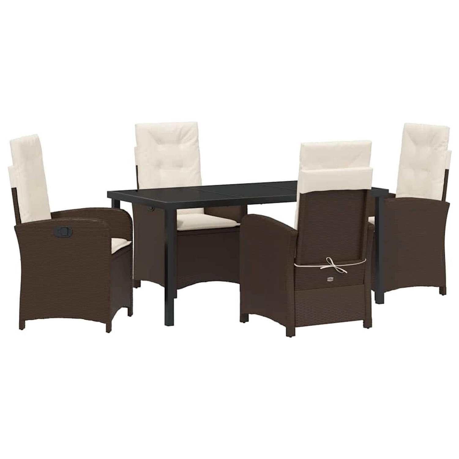 vidaXL Garten Essgruppe 5-Tlg Braun Poly Rattan 3380270 günstig online kaufen
