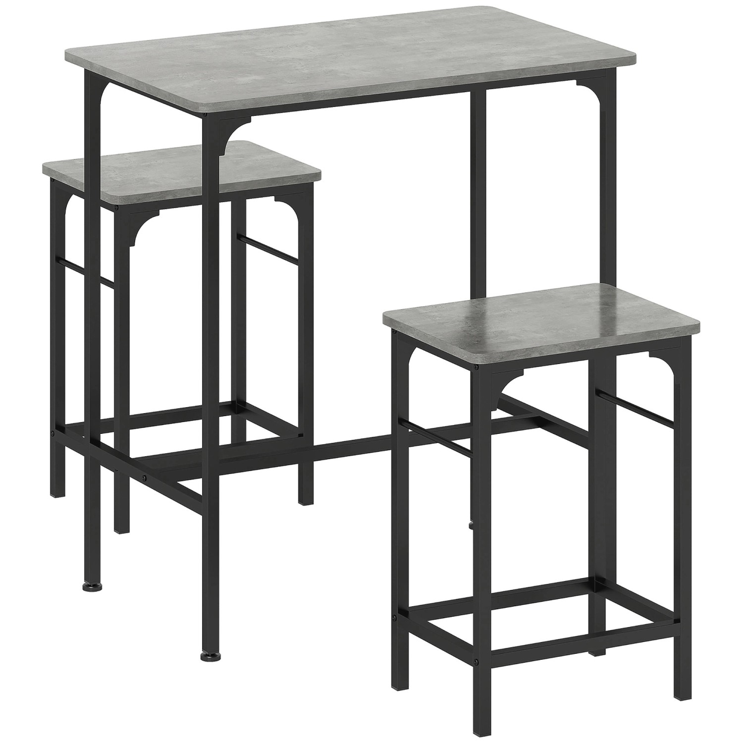 HOMCOM Bartisch Set Bartisch mit Barhocker-Set Esstisch für Esszimmer Küche günstig online kaufen