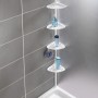 Wenko Teleskop-Eckregal Opal, weißes Badregal mit 4 Ablagen im Duschbereich.