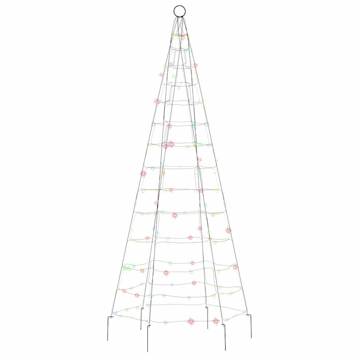 vidaXL LED-Weihnachtsbaum für Fahnenmast 200 LEDs Mehrfarbig 180 cm 358110