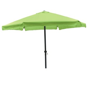 Lime grüner Lex XL Alu Sonnenschirm Ø 3m mit Krempe und Kurbelmechanismus für Garten und Terrasse.