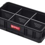 Schwarzer PROREGAL QBRICK Werkzeugkasten mit 5 Trennstegen und Klemmverschlüssen.