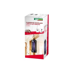Verpackung der Windhager Fluginsekten-Schutzlampe 3 Star 4 W, eine UV-Lichtfalle für Innenräume.