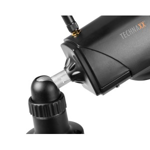 Technaxx IP-Kamera TX-145 WLAN für Außen, Full HD, mit Antenne und Halterung.