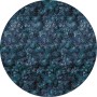 Runde, selbstklebende Komar Fototapete Azul (Ø 125 cm) mit blau-grünem Pflanzenmuster.