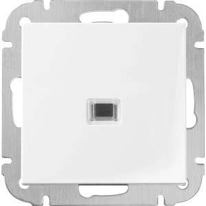 Weißer, glänzender Schalter Finnja für die Wandmontage. Schalter & Taster für den Innenbereich.