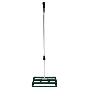 Monstershop Rasenrakel 50cm, grün, mit verstellbarem Griff. Ideal für die Gartenarbeit.