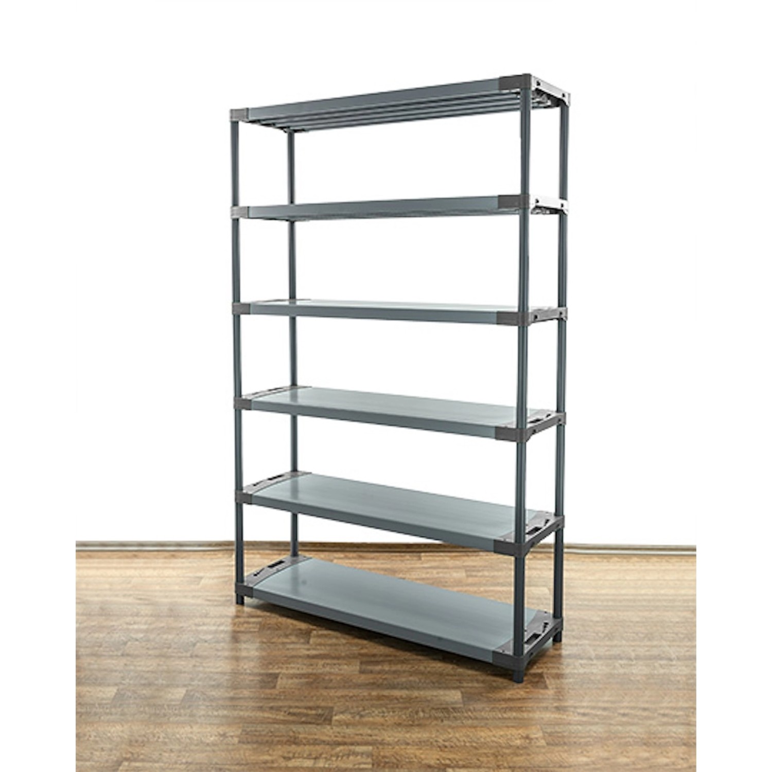 Graues PROREGAL Kunststoffregal Grey Bear Extra-Tall mit 6 Böden, Fachlast 70 kg.