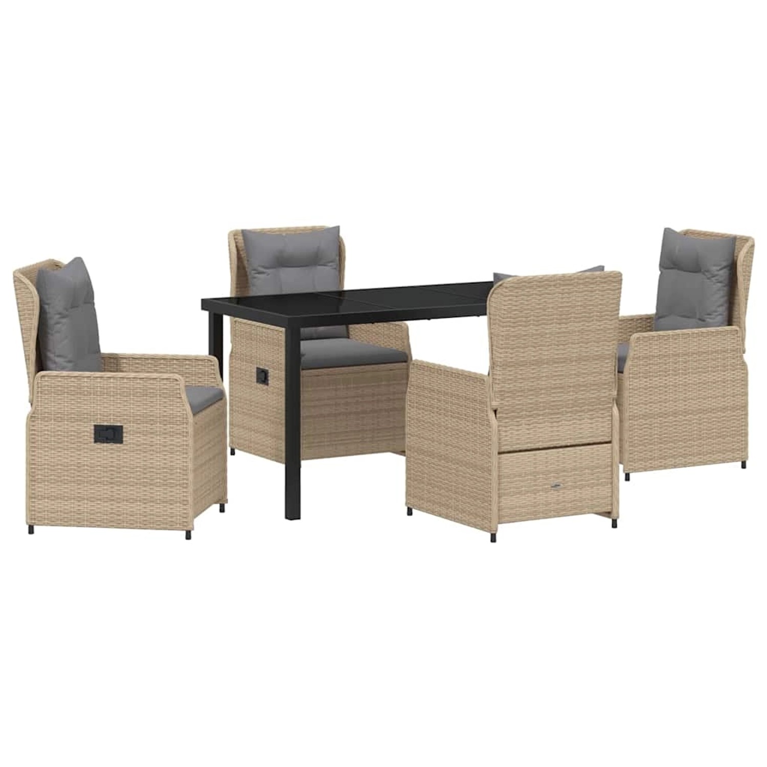 vidaXL Garten Essgruppe 5-Tlg Beige Poly Rattan 3380962 günstig online kaufen