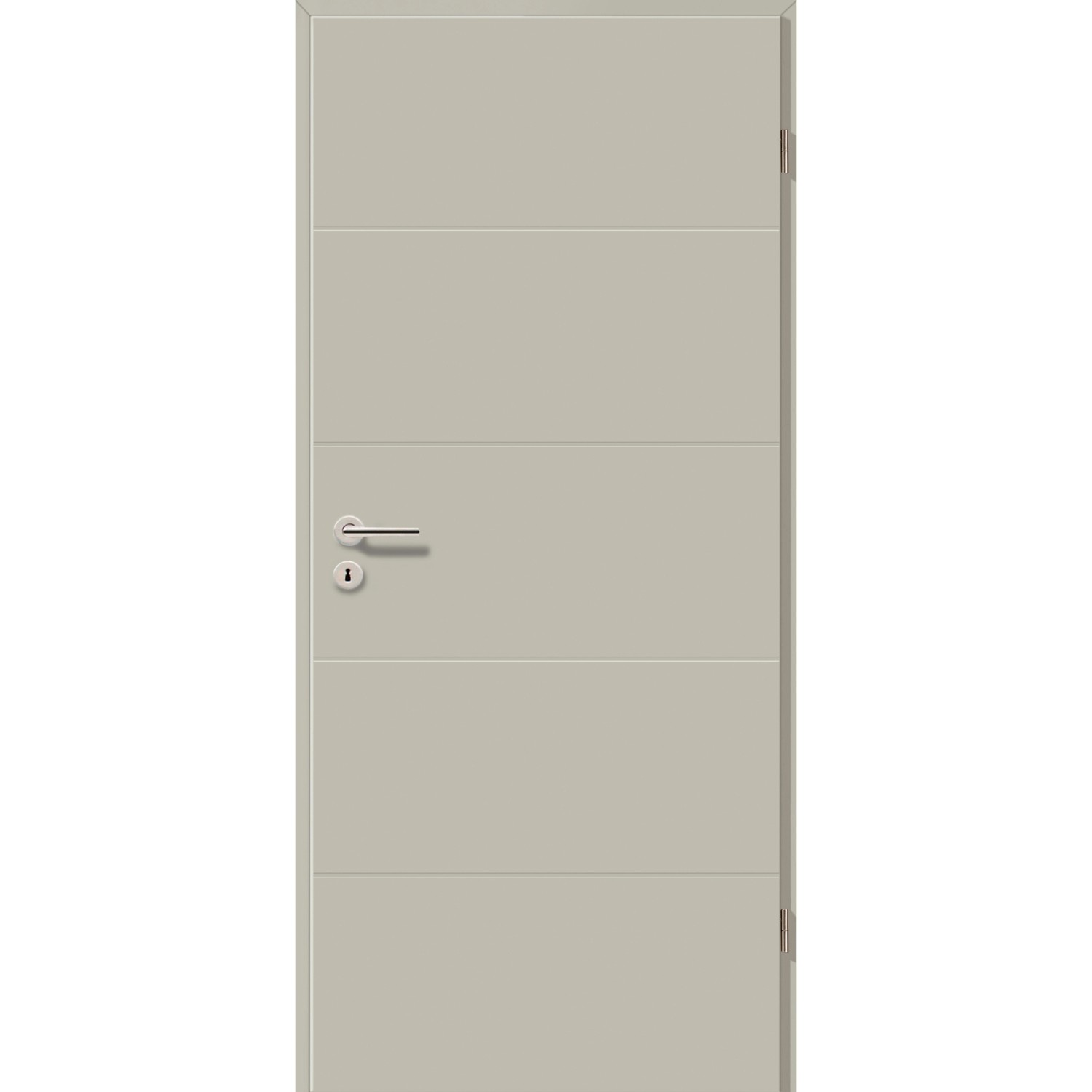 GetaDoor Zimmertür CPL-Folie Seidengrau 98,5 cm x 198,5 cm Anschlag R