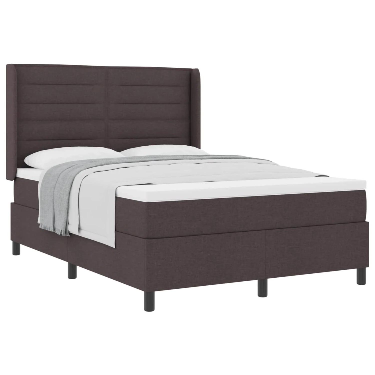 vidaXL Boxspringbett mit Matratze Dunkelbraun 160 x 200 cm Stoff 3341591