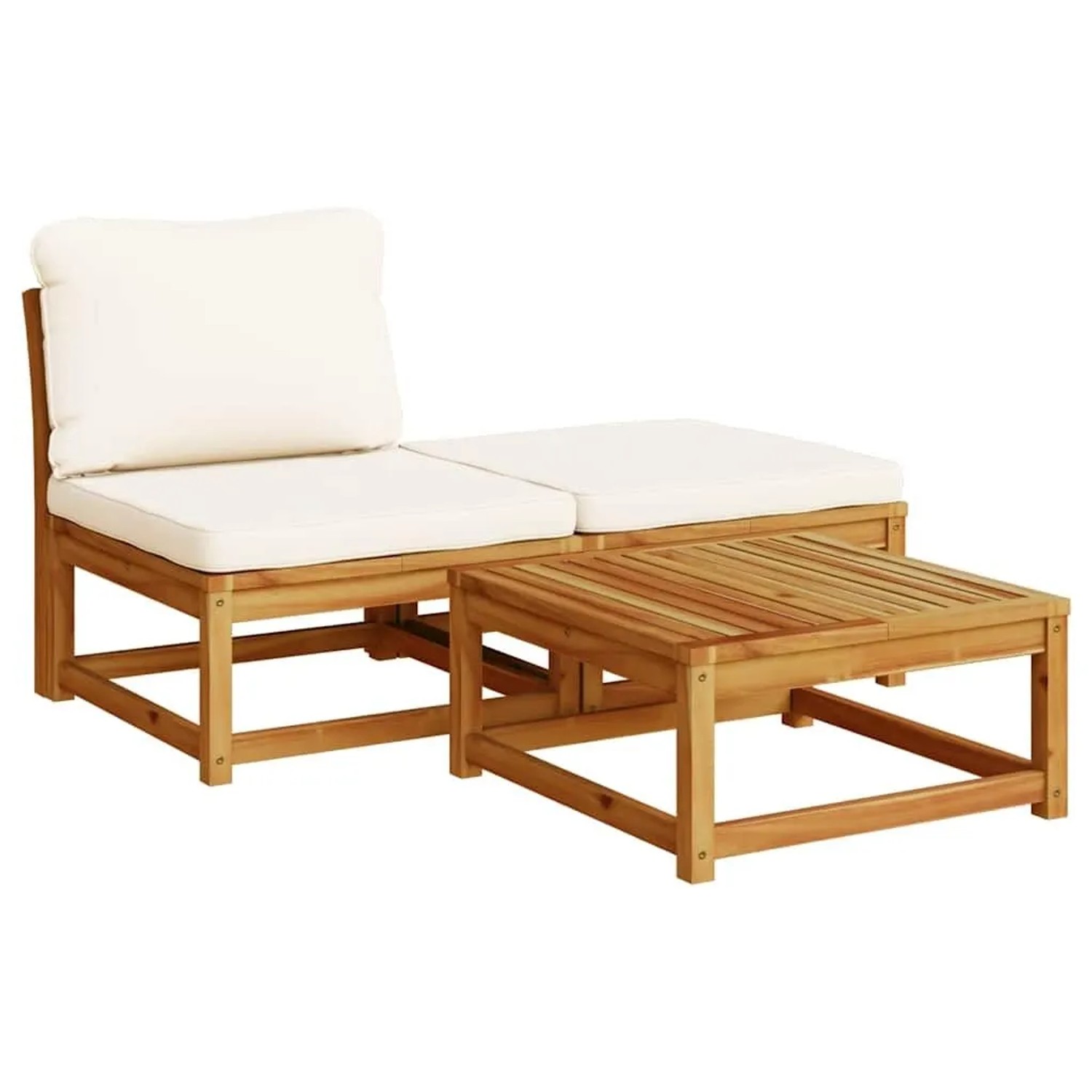 vidaXL 3-Tlg Garten-Lounge-Set mit Kissen Massivholz Akazie 366491