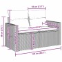 Skizze: vidaXL 9-teiliges Garten-Sofa-Set, beige Poly Rattan, Maße eingezeichnet.