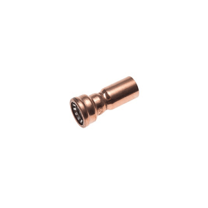 Kirchhoff Reduziernippel 18 mm x 15 mm, blanke Kupfer-Steckfitting für Heizung und Trinkwasser.