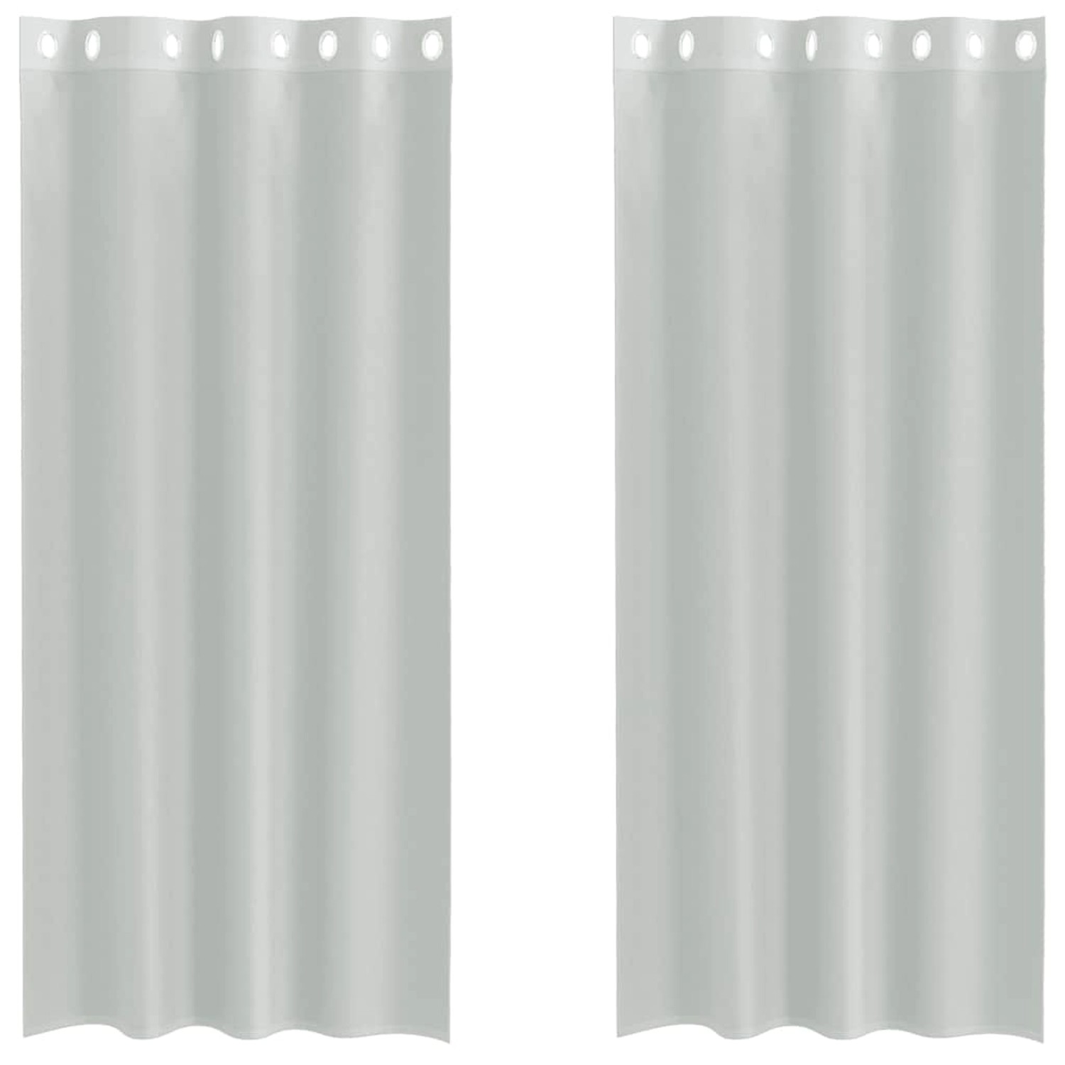 vidaXL Voile Vorhänge mit Ösen 2 Stk Hellgrau 140x225 cm 4102109 günstig online kaufen