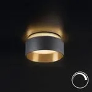 Dimmbarer LED Einbauspot Sudara in Gold-Schwarz mit indirektem Licht für stimmungsvolle Beleuchtung.