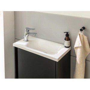 Badmobil Möbel-Set Susi in Anthrazit mit Waschbecken und Armatur. Ideal für kleine Bäder.