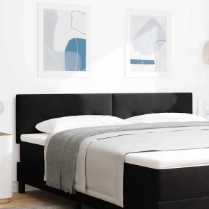 Schwarzes vidaXL LED Kopfteil, 180 cm, Polyester, für Betten mit stimmungsvoller Beleuchtung.