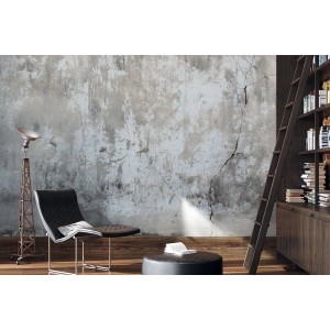 Erismann Fototapete Industria Grau mit Industrie-Wand Motiv, 350x270cm.