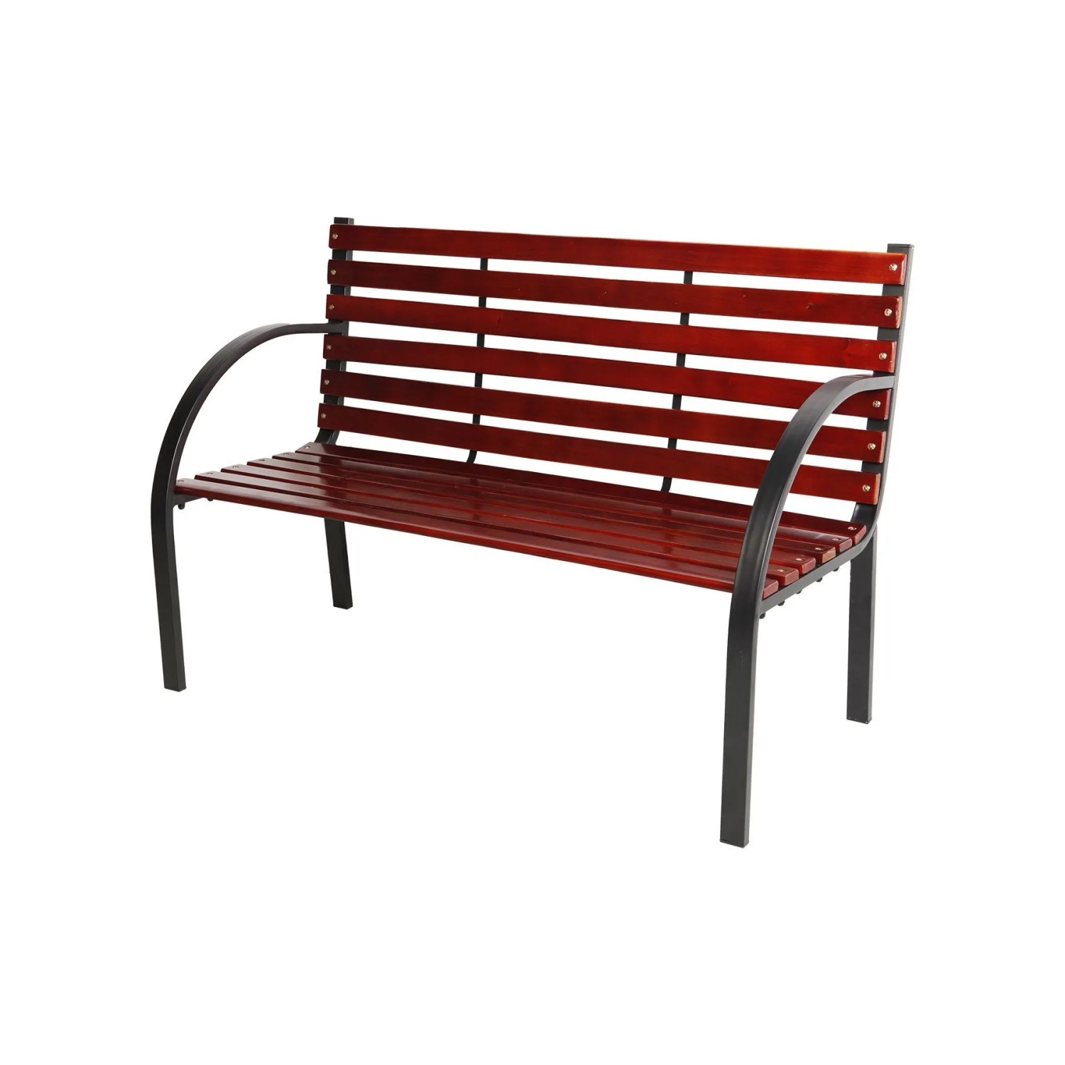 Lex Parkbank Tannenholz Gartenbank Sitzbank Holz Metall Terrasse Balkon 122x80cm