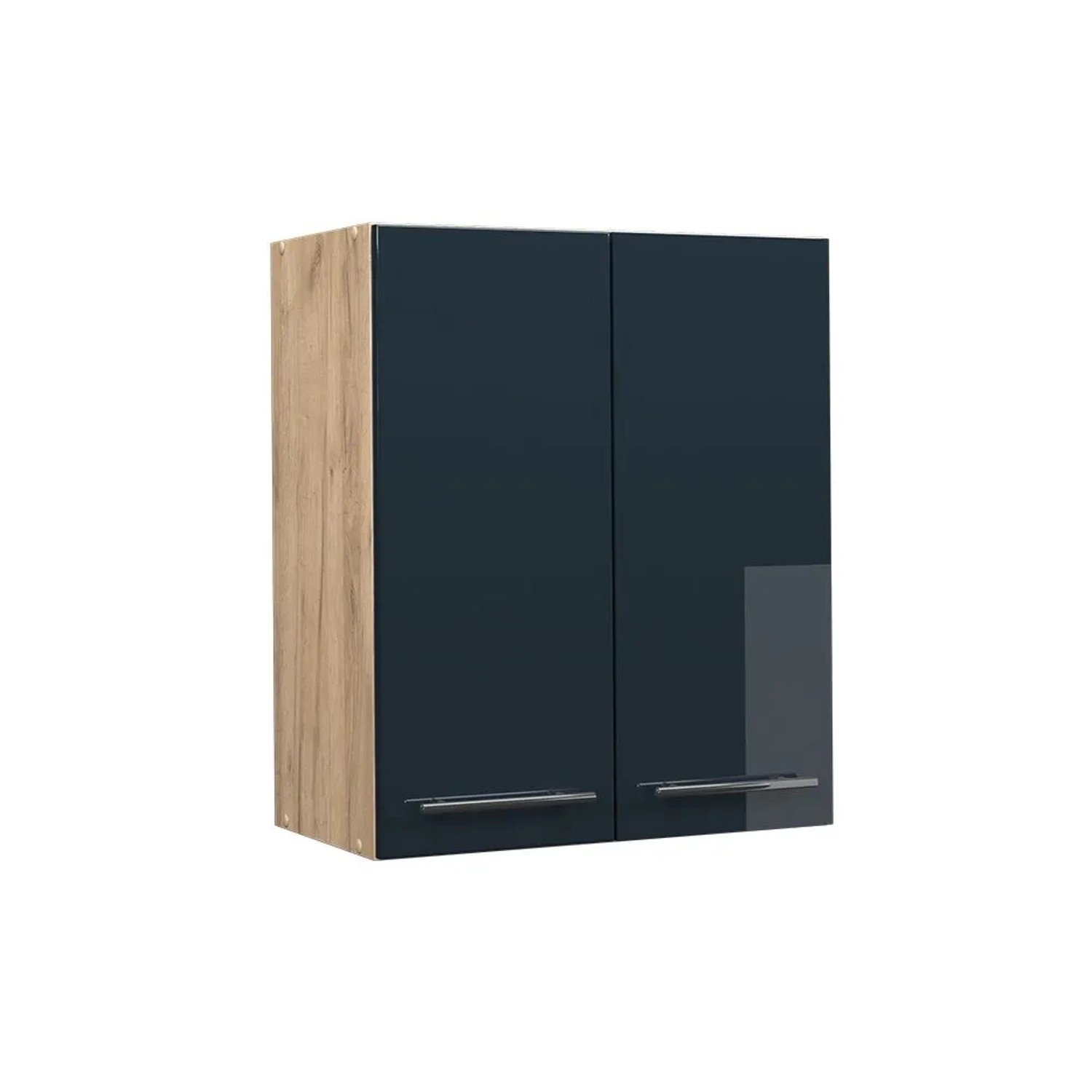 Vicco Hängeschrank Fame-Line DunkelBlau Hochglanz Goldkraft Eiche 60 cm