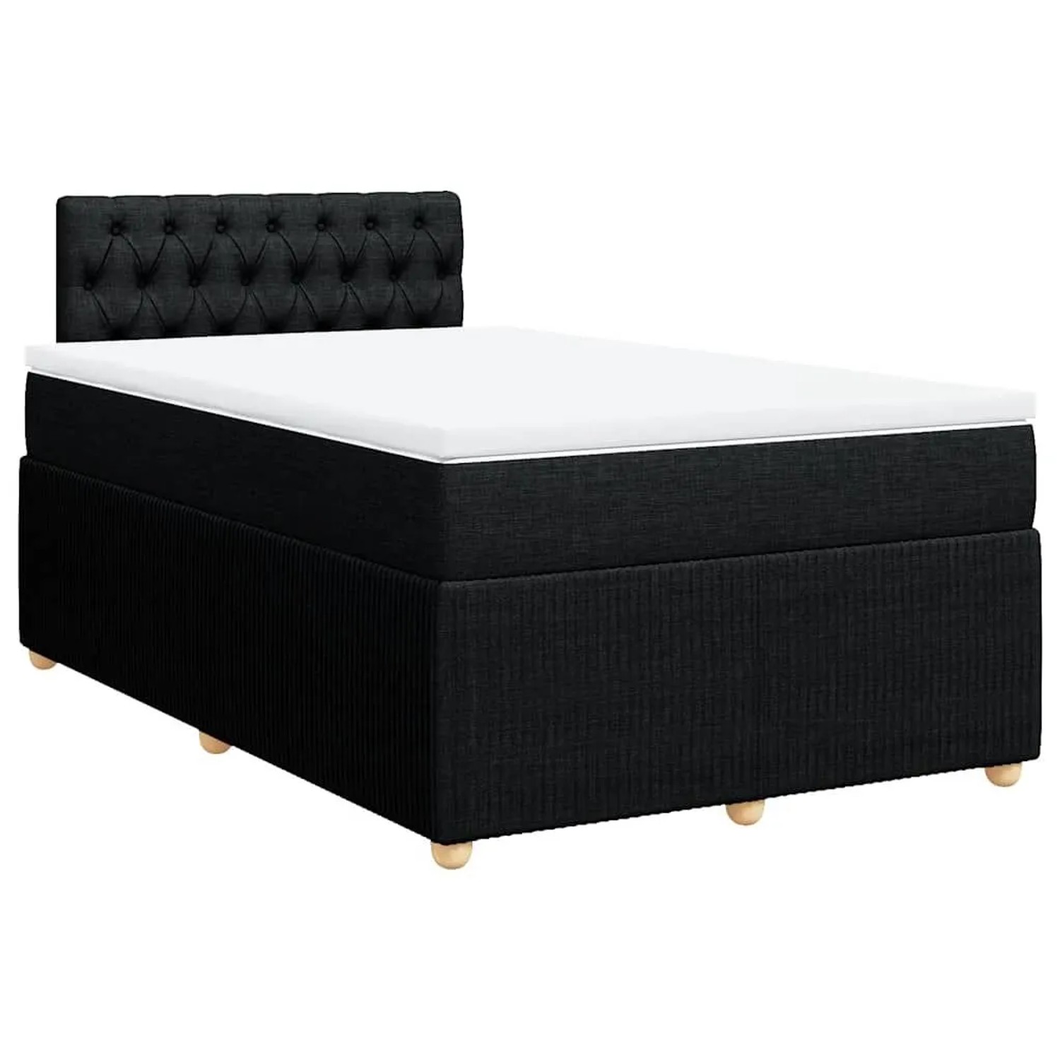 vidaXL Boxspringbett mit Matratze Schwarz 120x190 cm Stoff 3287404 günstig online kaufen