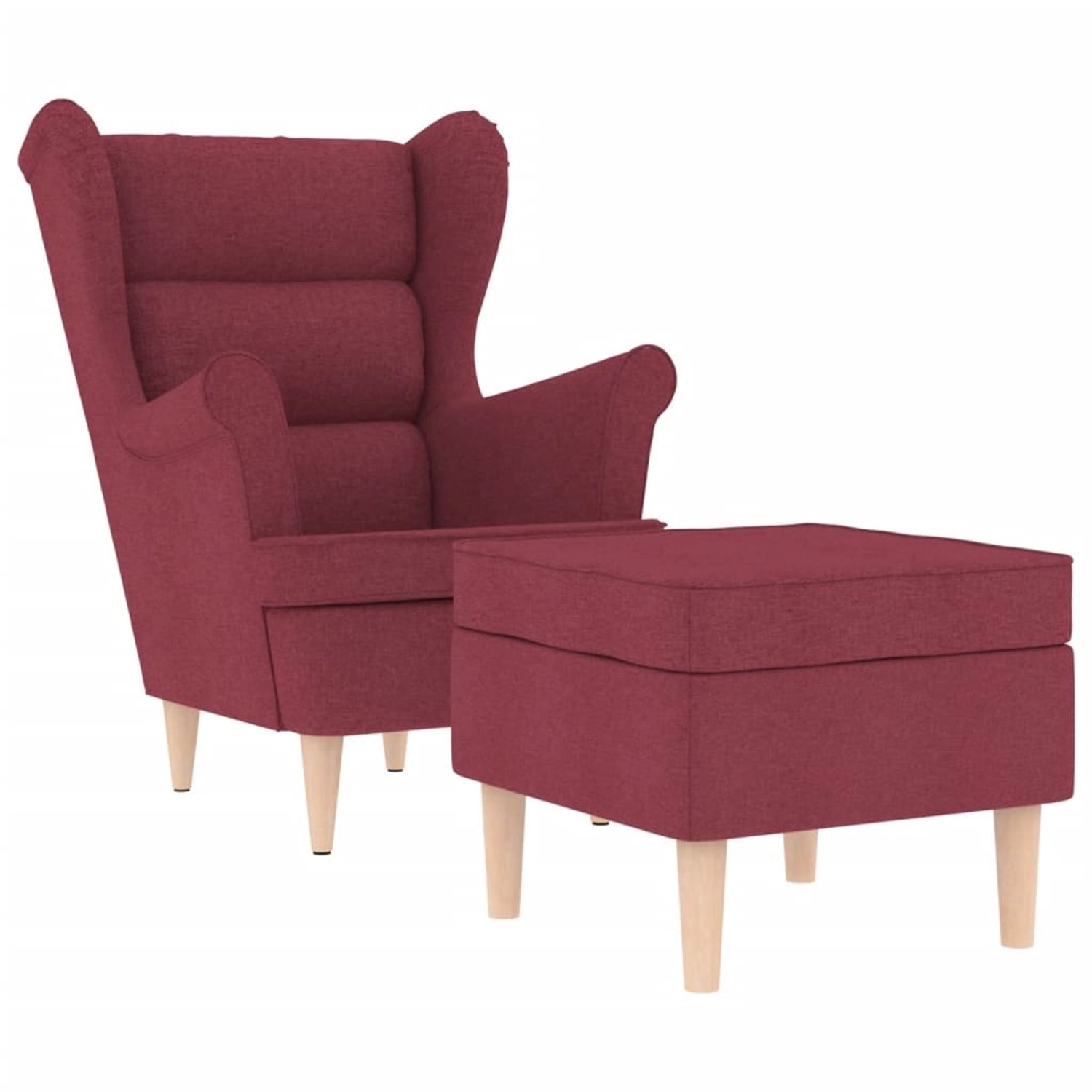 vidaXL Sessel mit Fußhocker Weinrot Stoff 3307992 günstig online kaufen