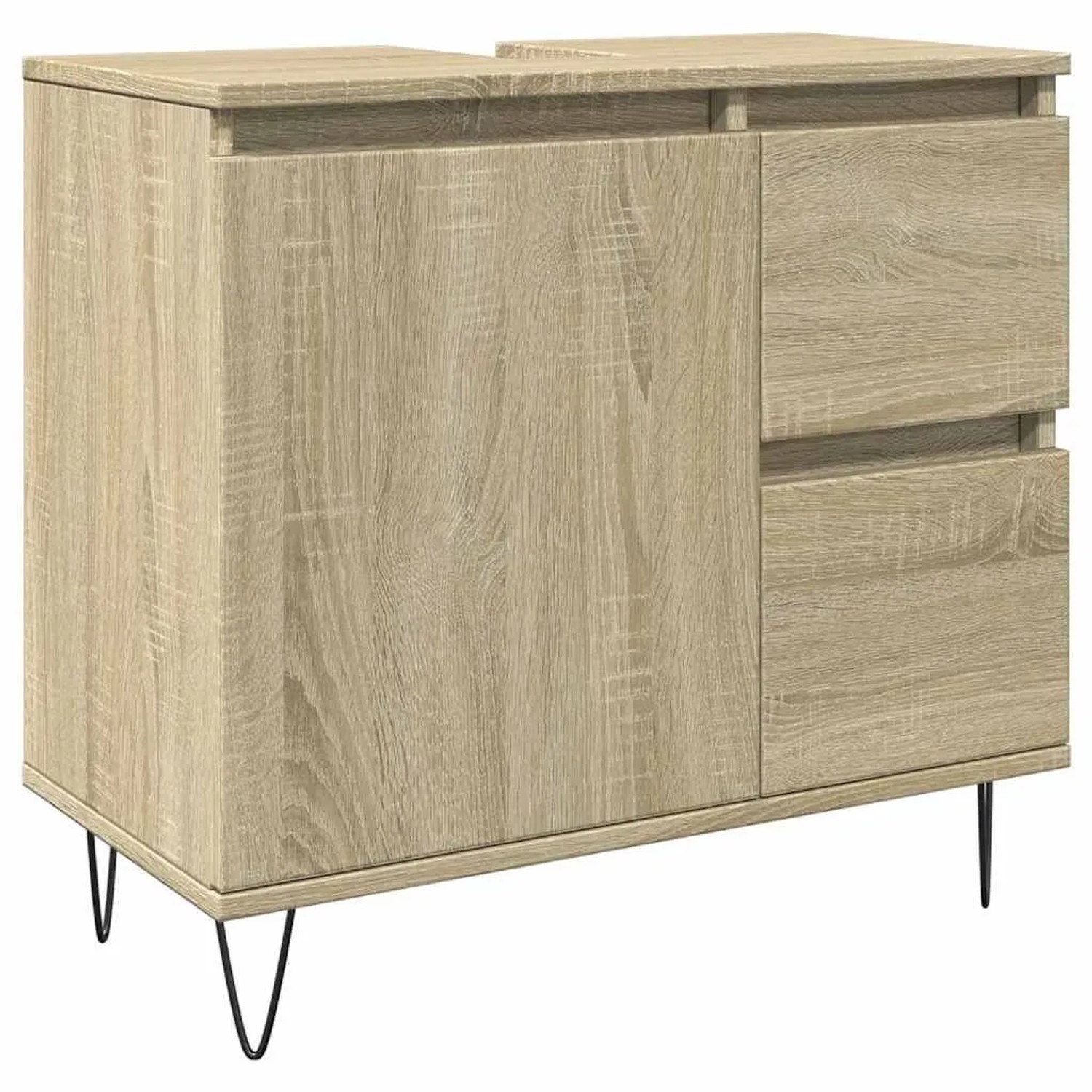 vidaXL Badschrank Sonoma-Eiche 65x33x60 cm Holzwerkstoff 849677 günstig online kaufen