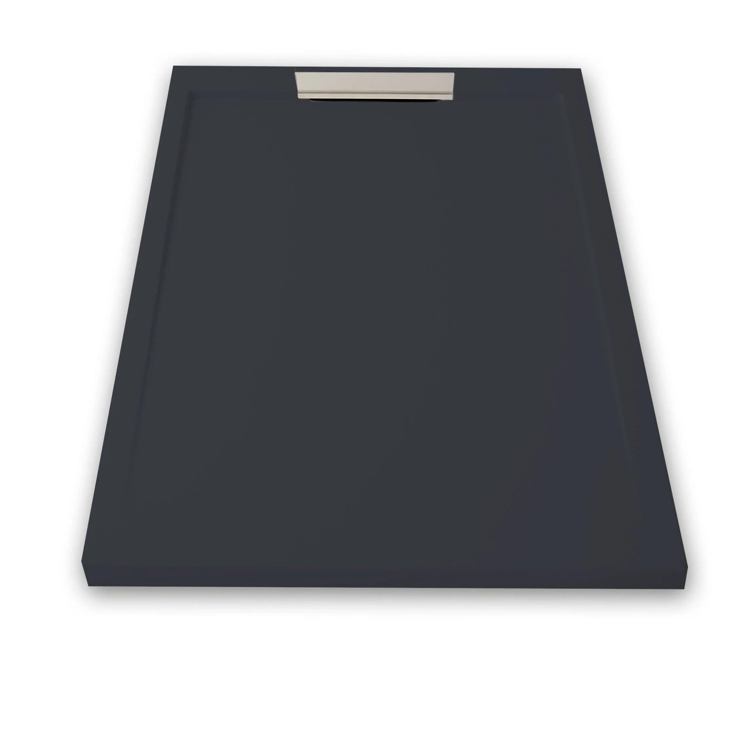 Mirlo Mineralguss Duschwanne Extra Flach Lux  Anthrazit Ablaufschutz Chrom Ablaufschutz Chrom 80x140cm