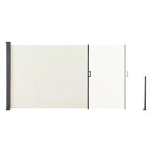 Beige Juskys Seitenmarkise Dubai, 500x160 cm, für Balkon und Terrasse als flexibler Sichtschutz.