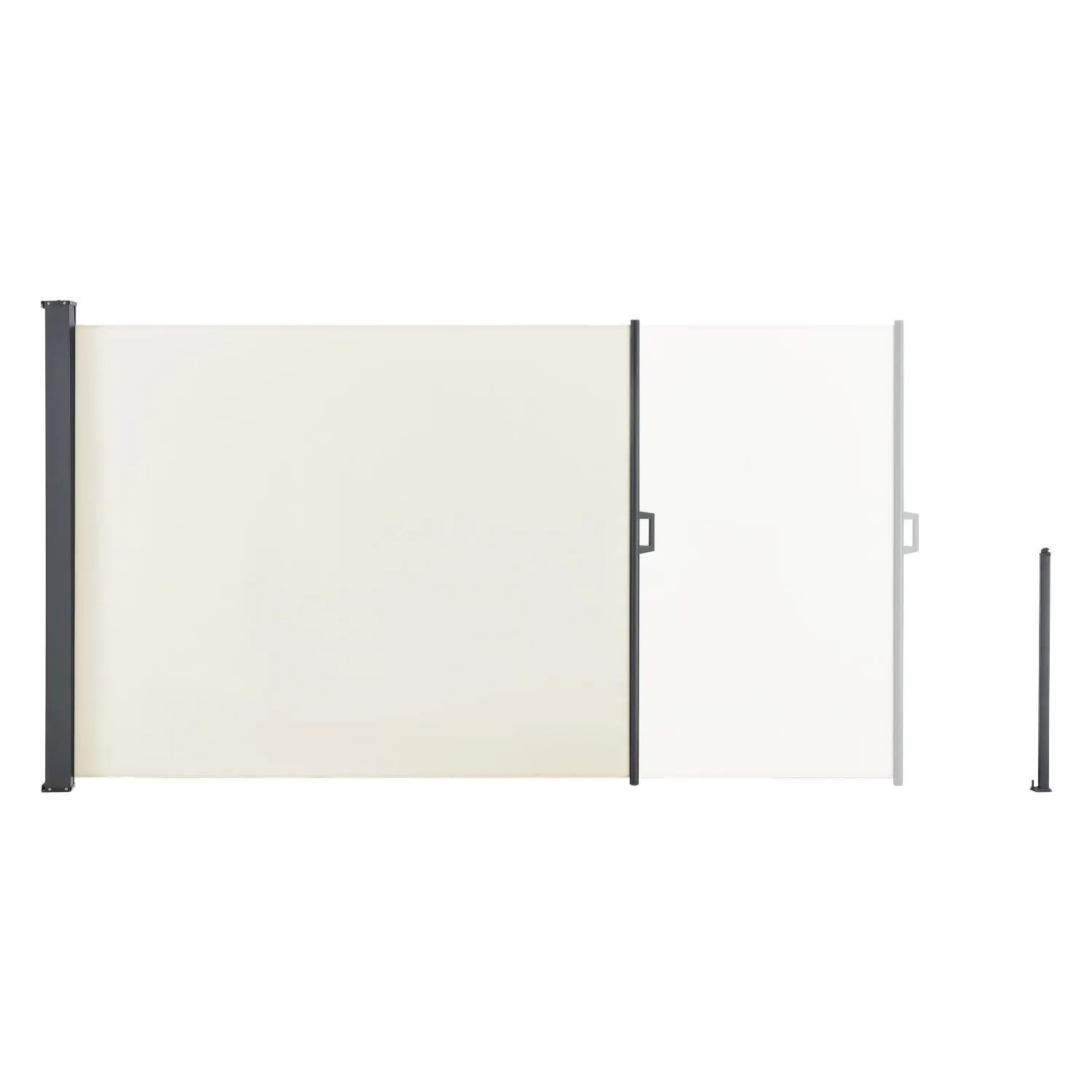 Beige Juskys Seitenmarkise Dubai, 500x160 cm, für Balkon und Terrasse als flexibler Sichtschutz.