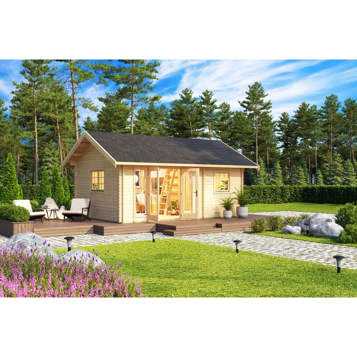 Lasita Gartenhaus Caroline 2.1 Natur/Unbehandelt 575 cm x 390 cm