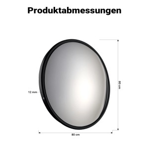 Wiltec Sicherheitsspiegel 80Cm Konvexspiegel Überwachungsspiegel Ladenspiegel