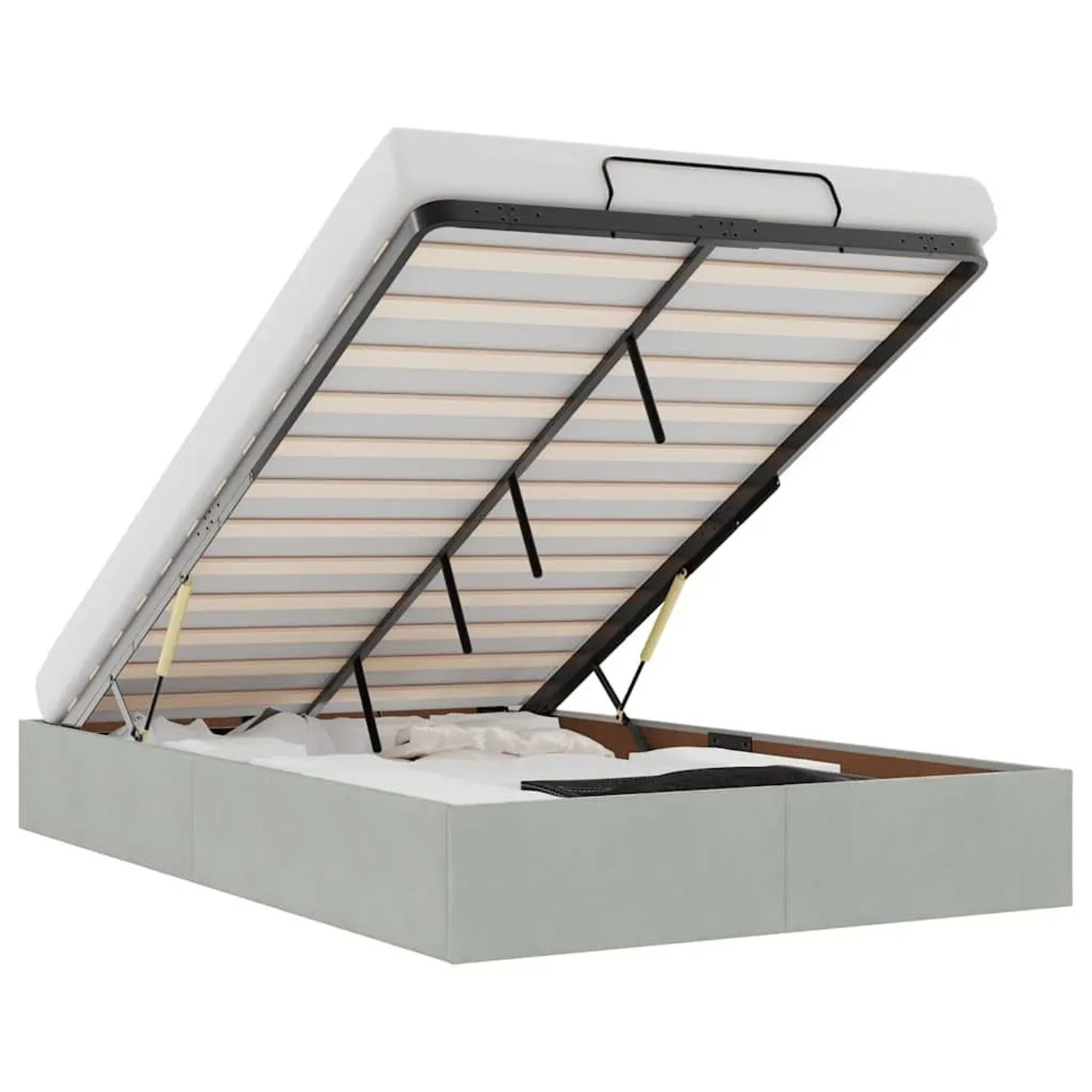 vidaXL Ottoman-Bett ohne Matratze Hellgrau 120x190 cm Samt 3310949