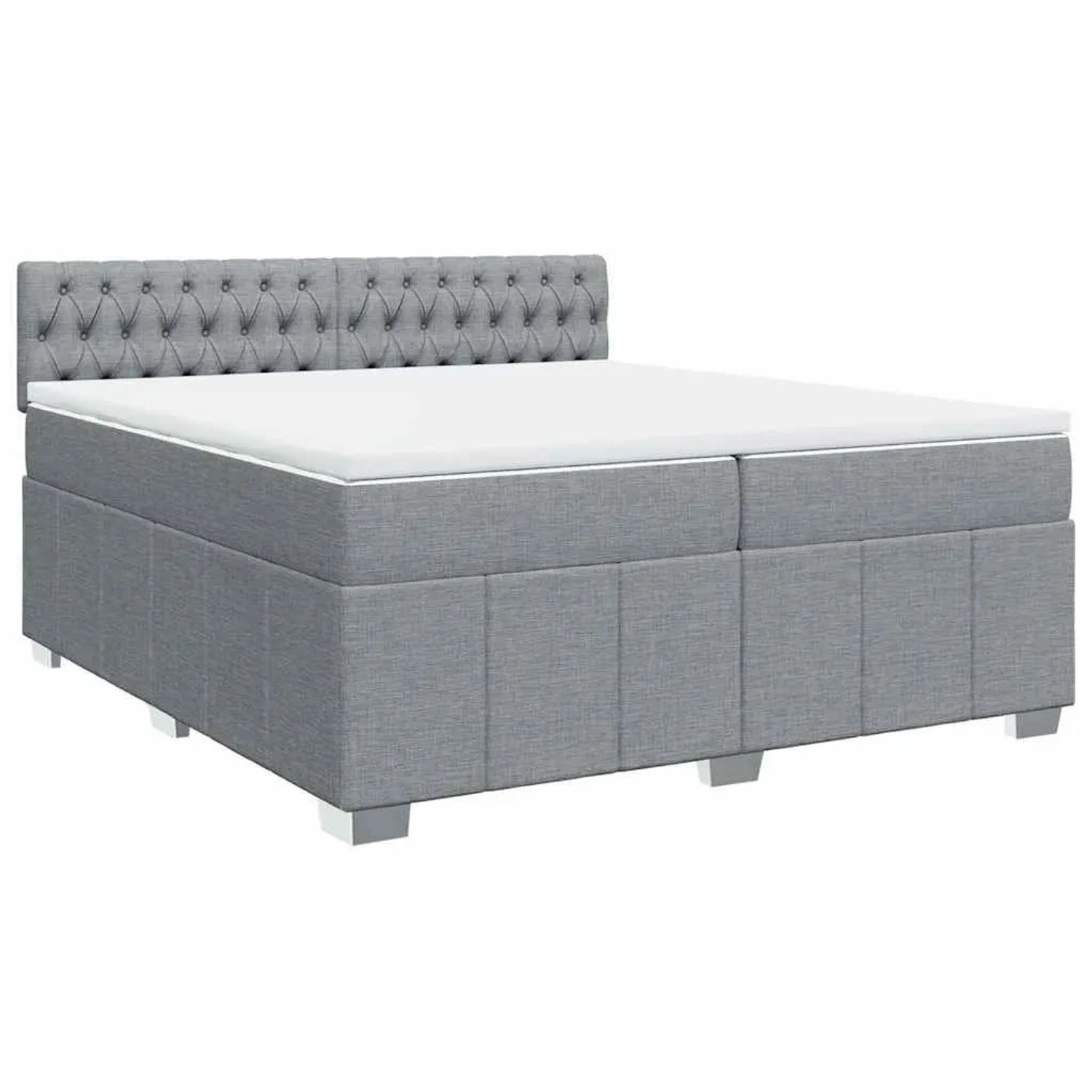 vidaXL Boxspringbett mit Matratze Hellgrau 200x200 cm Stoff 3287182 günstig online kaufen