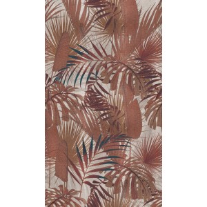A.S. Creation Fototapete Dschungel in Rot-Beige mit tropischen Blättern.