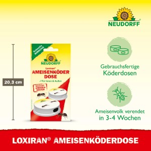 Neudorff Loxiran Ameisen-Köderdose, gebrauchsfertig für Innen- und Außenbereiche.