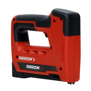 Akkutacker ET501C von Arrow für Klammern und Nägel, rot/schwarz.