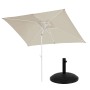 Svita Sonnenschirm Set, rechteckig, beige, mit Schirmständer für Balkon und Garten.