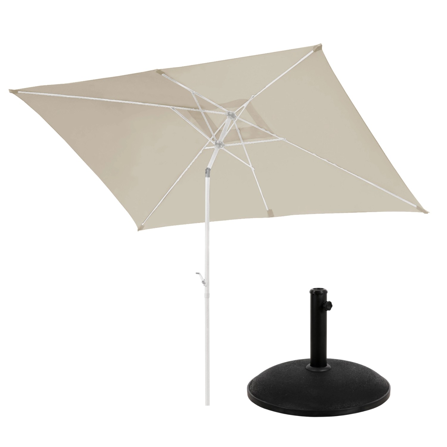 Svita Sonnenschirm Set Mit Schirmständer 3x2m Balkonschirm Rechteckig Beige günstig online kaufen