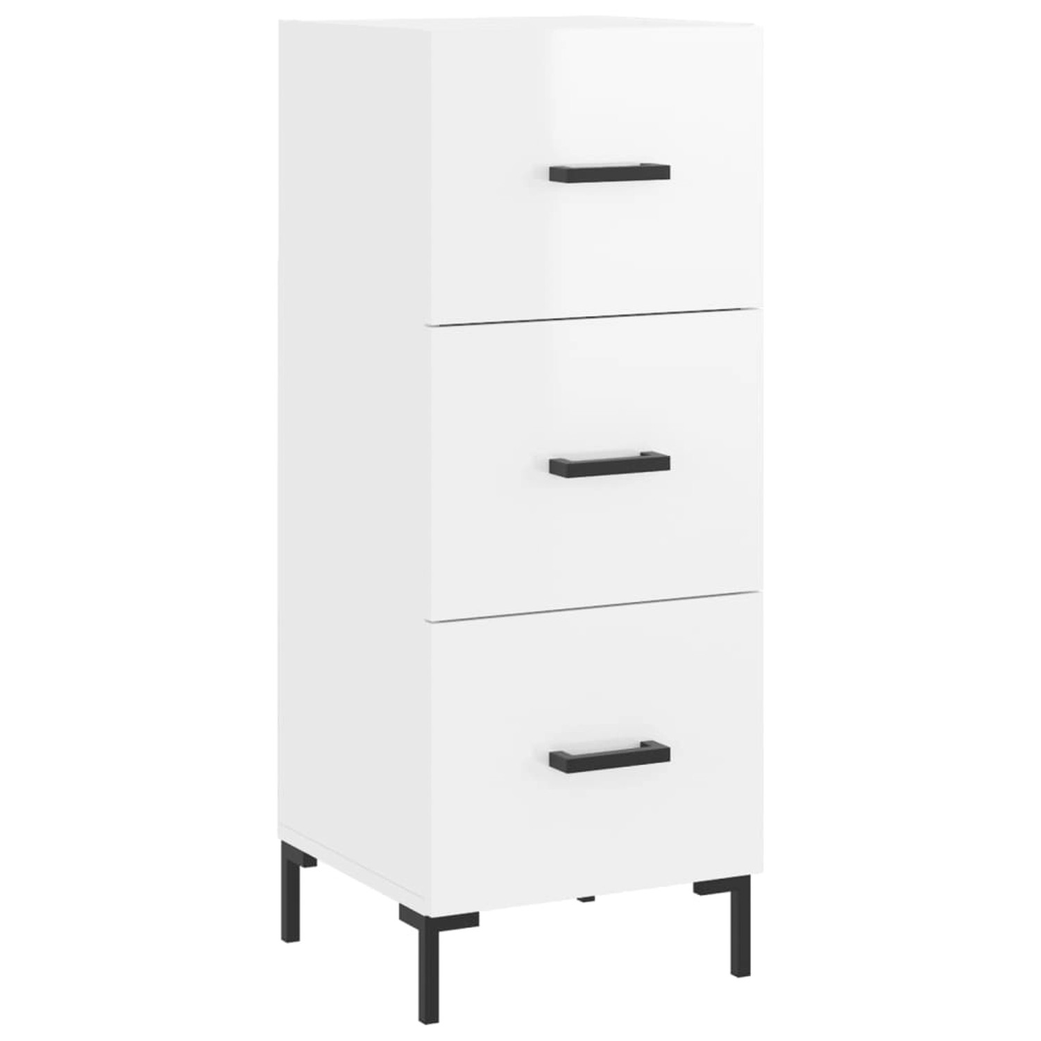 vidaXL Sideboard Hochglanz-Weiß 34,5x34x90 cm Holzwerkstoff 828606 günstig online kaufen