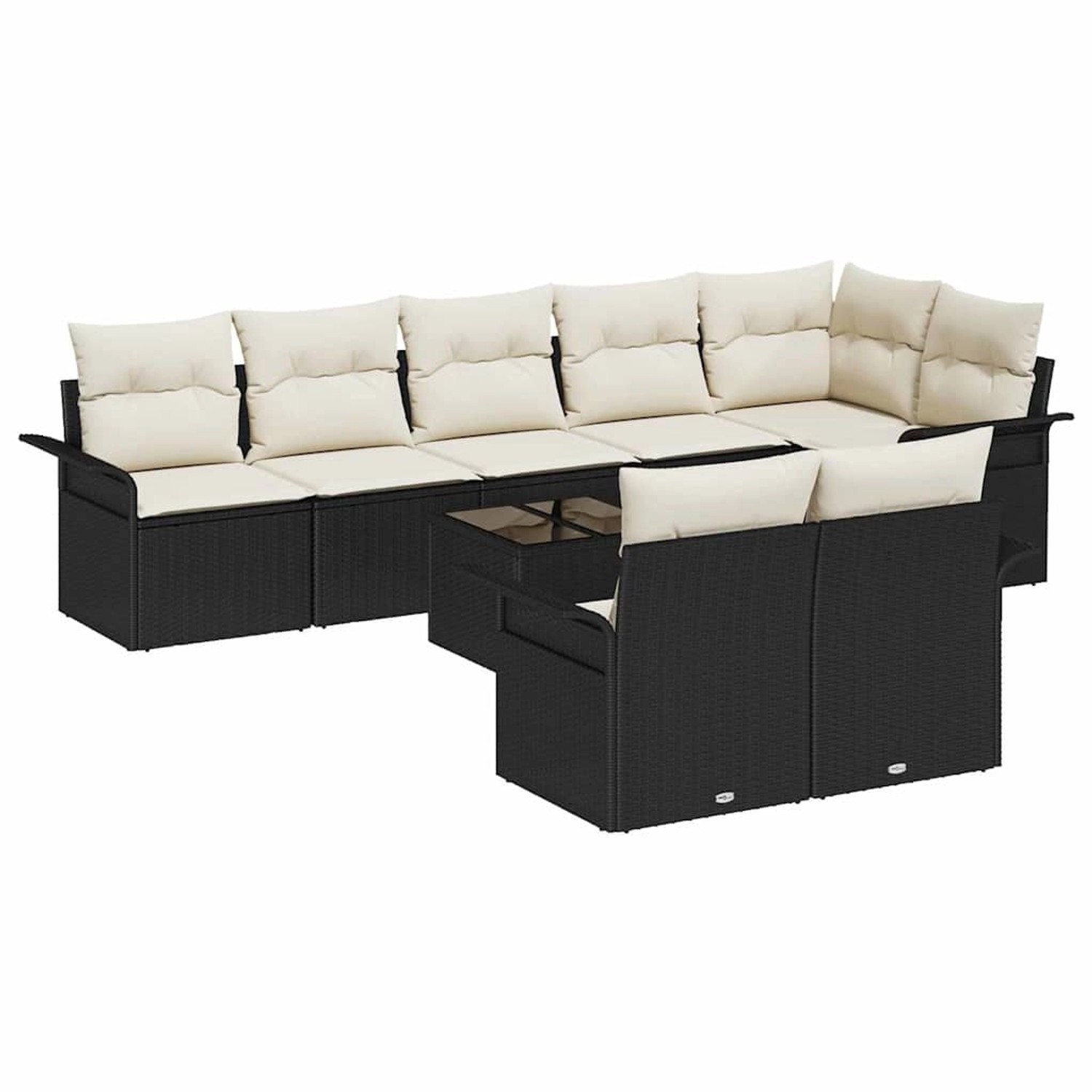 vidaXL 8-Teiliges Garten-Sofa-Set mit Kissen in Braunem Poly Rattan 3354086 günstig online kaufen