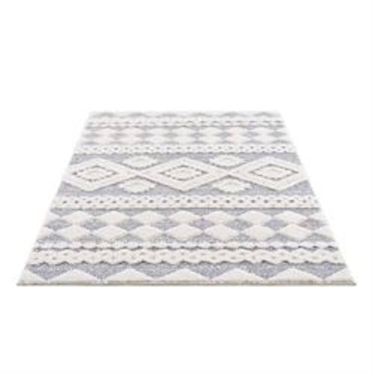 payé Teppich Nara 3005 Hochflor 200x290 cm Grau Boho-Ornament günstig online kaufen
