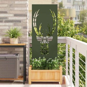 Olivgrüne vidaXL Sichtschutz-Leinwand mit Tiermuster für Garten & Balkon, 50x140 cm.