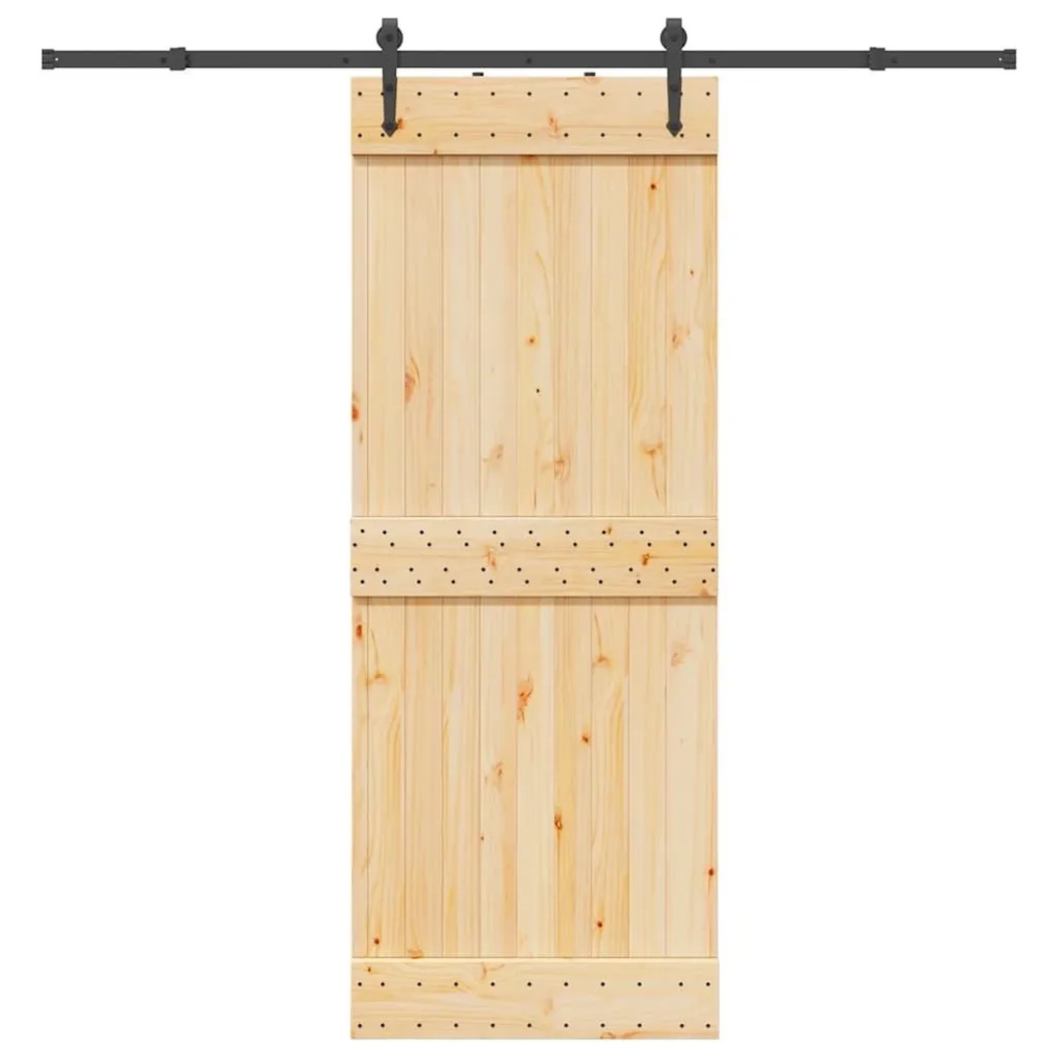 vidaXL Schiebetür mit Beschlag 80x210 cm Massivholz Kiefer 3332695 günstig online kaufen