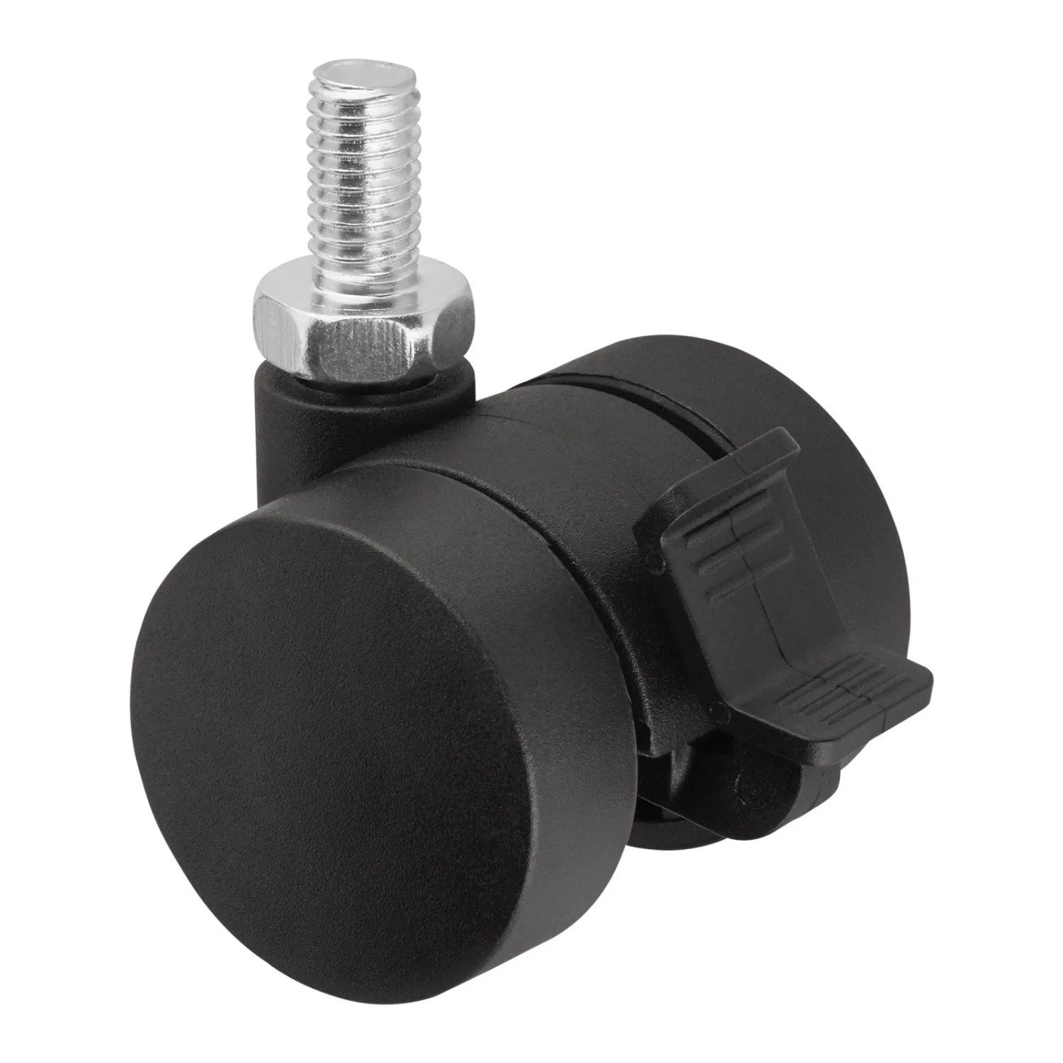 SOTECH Doppel Möbelrolle AACHEN Ø35 mm Belastbar Bis 40 kg Schwarz mit M8 Gewindestift und Bremse