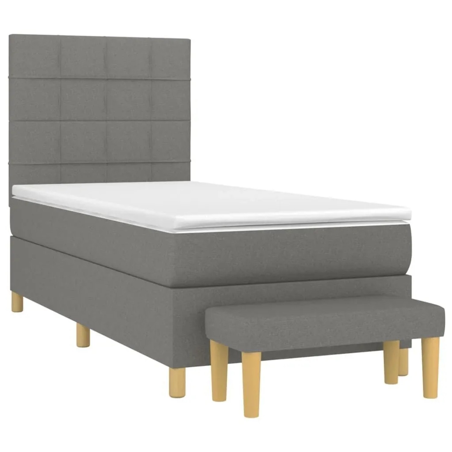 vidaXL Boxspringbett mit Matratze Dunkelgrau 80x200 cm Stoff 3137110 günstig online kaufen